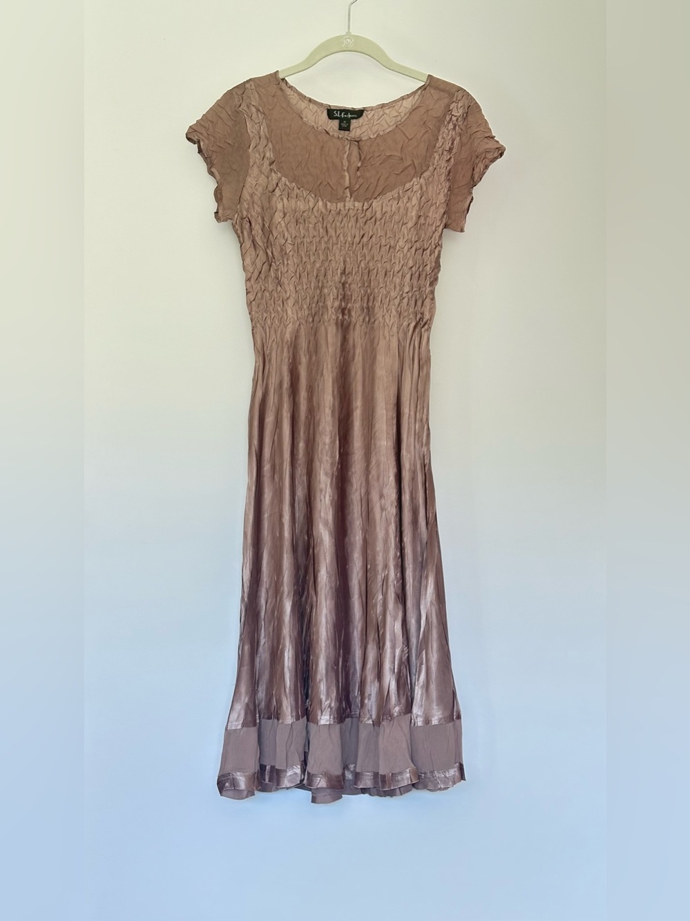 S.L. Fashions satin crinkle dress